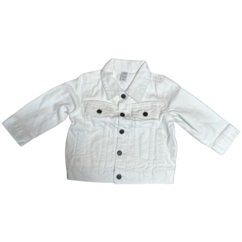 Baby Gap White Button Down Denim Jacket Baby Size 18-24M